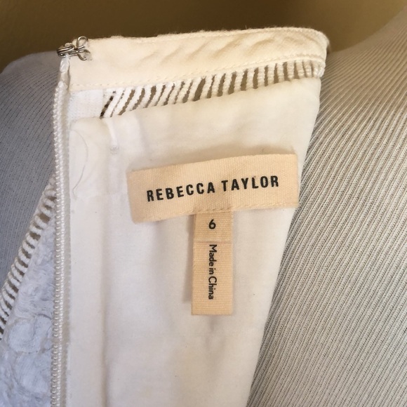REBECCA TAYLOR Size 6 White Tankdress Textured Brocade Floral cocktail $475 NEW - Picture 16 of 17